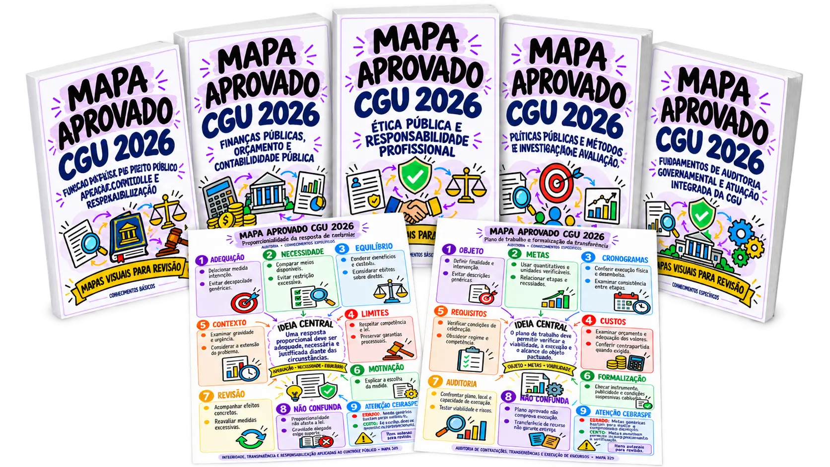 Organização dos mapas da CGU por disciplinas da especialidade Auditoria