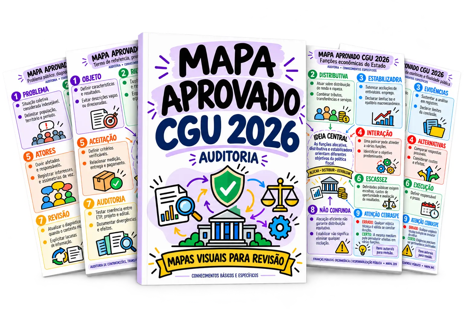 Mapa Aprovado CGU 2026 com capa e páginas reais de revisão para Auditoria